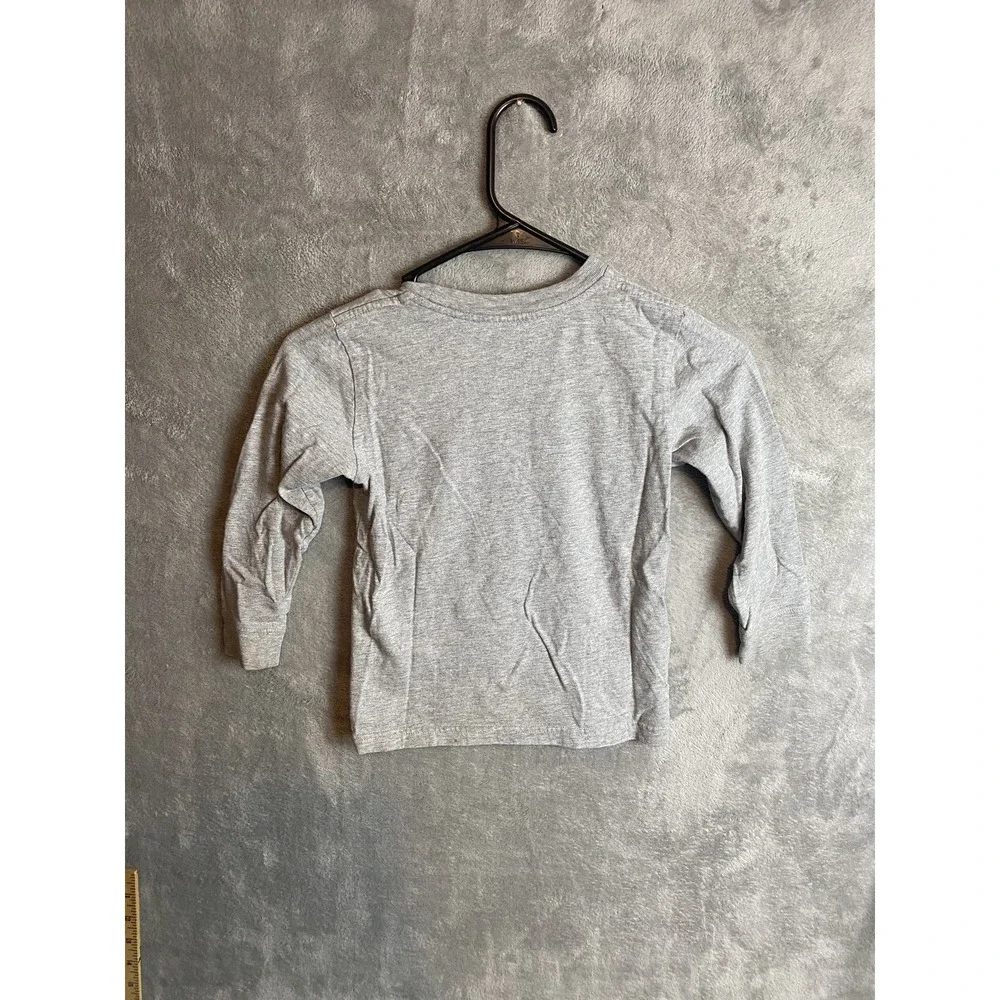 Adidas Kids Size 4 Long Sleeve Grey Graphic T-Shirt